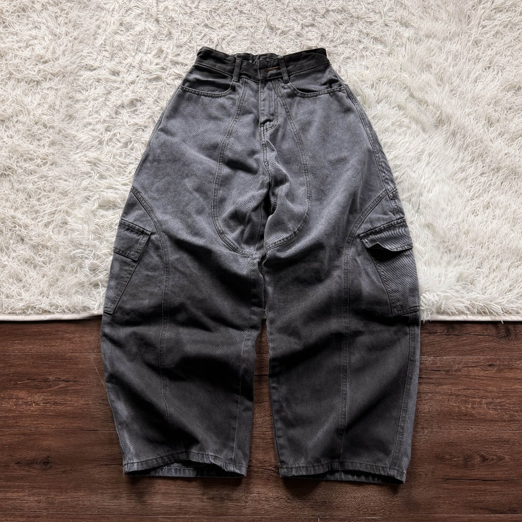[ New Arrival ] SLICK - Quần Jean Ống Cong Túi Sườn Chéo Phối Line- Phong Cách Đường Phố- Local Brand THE SLICK WAY