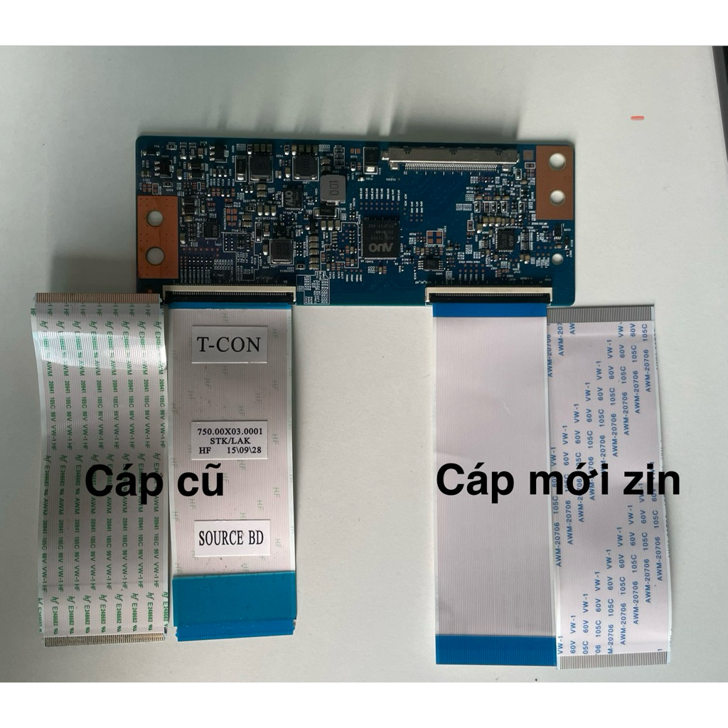 Cặp cáp AUO,LG,SONY 60PIN 10cm thay cáp từ bo ( tcon- màn hình TV)không ngạnh