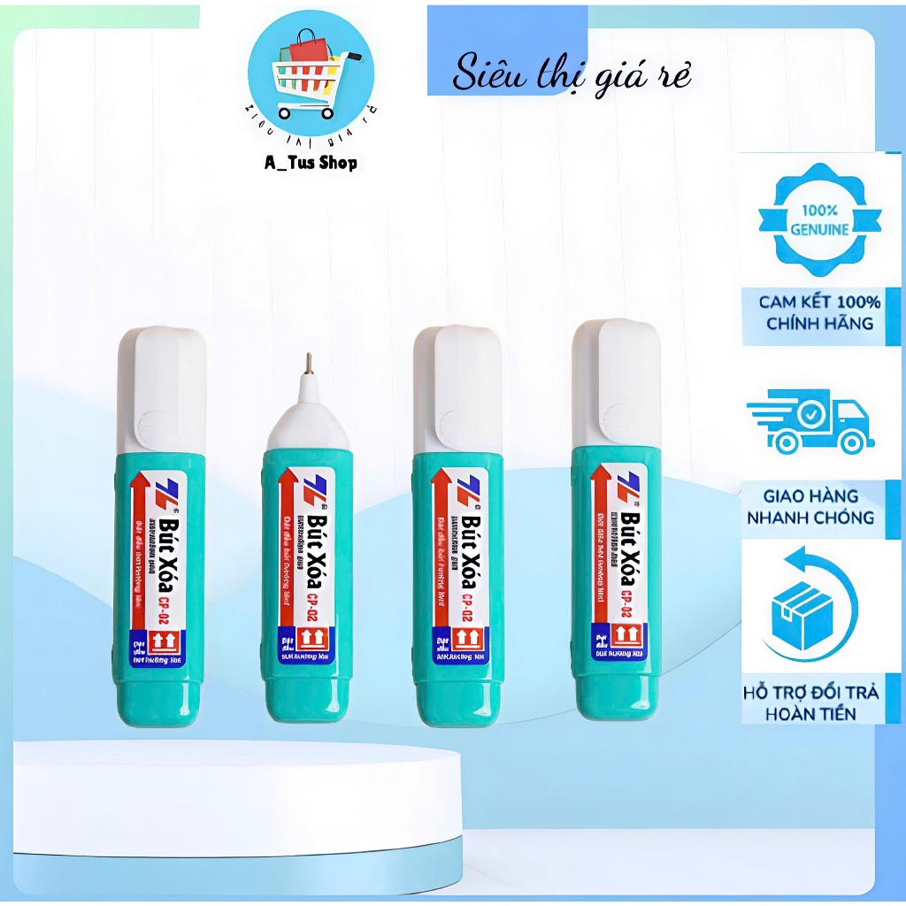 Bút Xóa Thiên Long CP-02 12ml, công nghệ vượt trội giúp mực xóa nhanh khô, Che phủ tốt, Không độc hại, An toàn