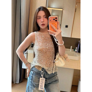 •𝙆𝙞𝙣𝙜𝙨𝙝𝙤𝙥𝙗𝙚𝙖𝙪𝙩𝙮•Áo Gile Nhũ Bling Cao Cấp QC