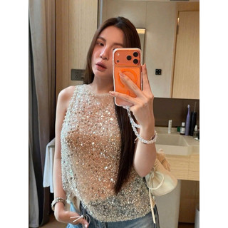 •𝙆𝙞𝙣𝙜𝙨𝙝𝙤𝙥𝙗𝙚𝙖𝙪𝙩𝙮•Áo Gile Nhũ Bling Cao Cấp QC