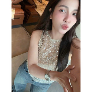 •𝙆𝙞𝙣𝙜𝙨𝙝𝙤𝙥𝙗𝙚𝙖𝙪𝙩𝙮•Áo Gile Nhũ Bling Cao Cấp QC