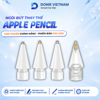 [Ngòi Chính Hãng] Ngòi Bút Kim Loại Thay Thế nhám Cao Cấp Cho Bút Apple Pencil 1/2 & Pro | Donie A01