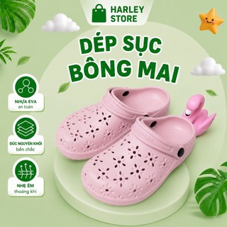 [Harley Store] Dép Sục Hoa Mai, Chất Liệu Eva, Đúc Nguyên Khối, Kèm Charm Ngẫu Nhiên (TLA10)