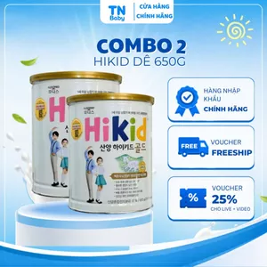 Combo 2 Sữa Hikid Dê 650g Nhập Khẩu Hàn Quốc Cho Bé 1–9 Tuổi, Đạm A2 Dễ Tiêu, Tăng Chiều Cao