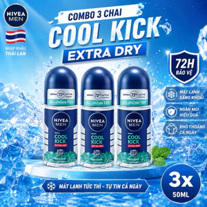 Combo 3 Chai Cool Kick Chai Lớn 50ml - Mát Lạnh Tức Thì, Khử Mùi 72H