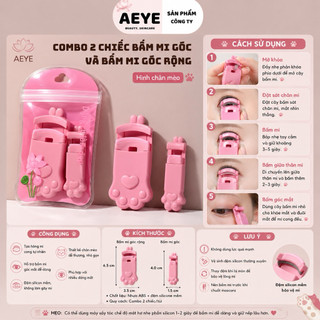 Combo 2 Món Uốn Mi - Dụng Cụ Bấm Mi (Kẹp Mi Góc Rộng + Góc Nhỏ) Tiện Lợi - AEYE-E003(B1-27)