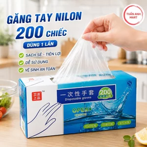 Combo 2 Hộp 200 Chiếc Găng Tay Nilon Dùng 1 Lần - Mỏng/Dai