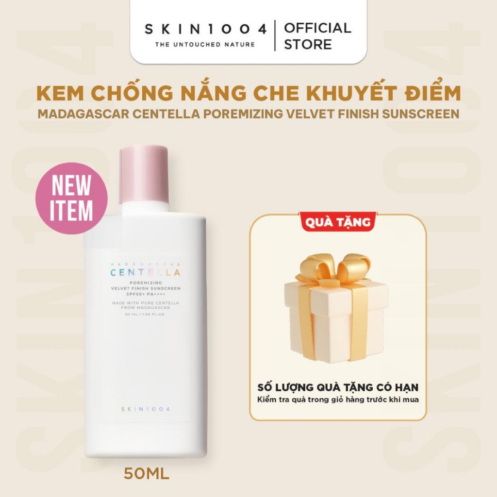 Kem chống nắng SKIN1004 Madagascar Centella Poremizing Velvet Finish Sunscreen SPF50+ PA++++ 50ml