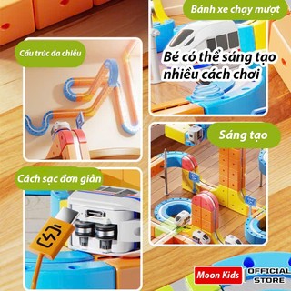 Bộ Xếp Hình Khối Nam Châm Đường Ray Tàu Cao Tốc, Đồ chơi STEM 3D, Khối sáng tạo