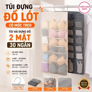 Túi đựng đồ lót có móc treo - túi vải đựng đồ 2 mặt 30 ngăn