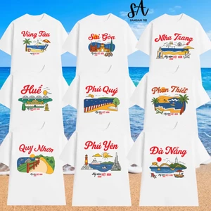 Áo thun biển, du lịch địa danh unisex nam nữ áo thun cotton form OVERSIZE vải mỏng, mát