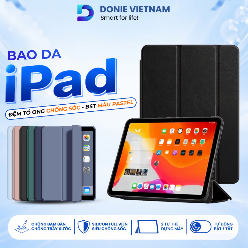 Bao Da Viền Silicon Chống Sốc Không Khe Bút Cho iPad A16 Gen 10/11 Air 4/5/6/7 Pro 11/13 | DONIE P02