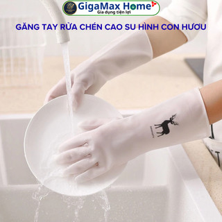Combo 2 Cặp Găng Tay Cao Su Hình Con Hươu Siêu Dai 30cm – Găng Tay Làm Bếp Đa Năng | GigaMax Home