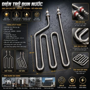 Maiso hình bàn tay 3 u của nồi hấp , nồi tráng bánh cuốn các loại công suất 4kw,5kw,6kw,7kw,9kw- điệp áp 220v hoặc 380v