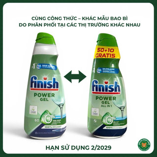 Gel Rửa Bát Finish 900ml All In 1 Eco – Nhập Khẩu EU, 0% Phosphates, Dịu Nhẹ An Toàn