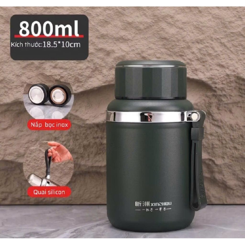XINZHOU Bình Giữ Nhiệt 800ml Lõi Inox 316 Thiết Kế Đơn Giản Sang Trọng Chất Liệu An Toàn