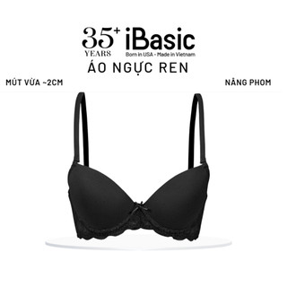 Áo ngực có gọng iBasic mút vừa cup demi phối ren BRAW104