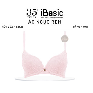 Áo ngực nữ ren iBasic có gọng mút mỏng họa tiết ren logo BRAW181