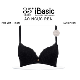 Áo ngực nữ ren iBasic có gọng mút mỏng họa tiết ren logo BRAW181