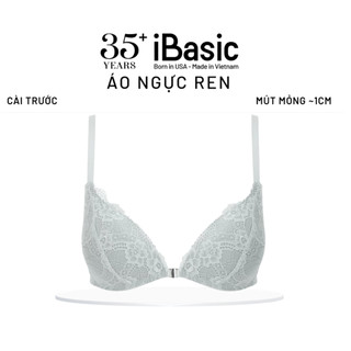 Áo ngực nữ cài trước iBasic không gọng mút mỏng full ren BRAY061