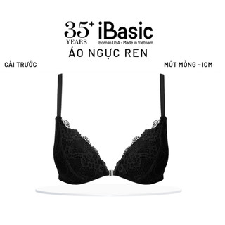 Áo ngực nữ cài trước iBasic không gọng mút mỏng full ren BRAY061