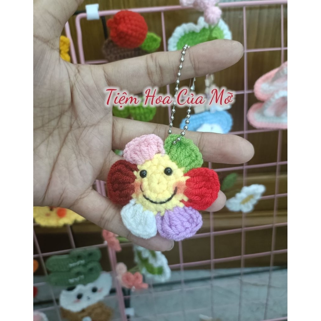 Móc Khoá Hoa Hướng Dương , Móc Khoá Len Handmade