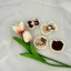 Set 2 Miếng Dán Tóc Cố Định Mái Vải Len Viền Ren Mèo - Dán Mái Tone Nâu Dễ Thương