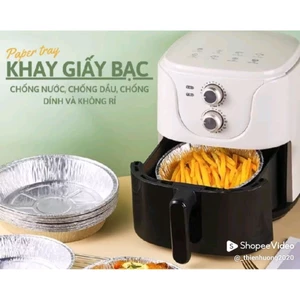 Set 10c giấy khay bạc lót nồi chiên ko dầu