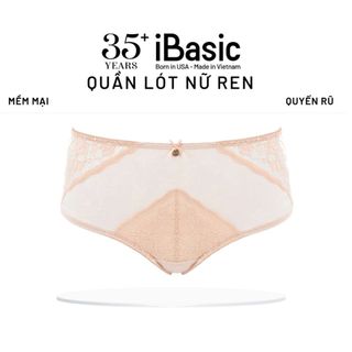Quần lót nữ iBasic lưng cao ren phối lưới ren logo PANW182