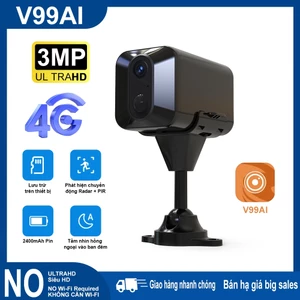 Camera V99AI P2H 4G Không Cần WiFi Pin Dài 180 Ngày Camera ngoài Ninh Không Dây Lắp Đặt Dễ Dàng