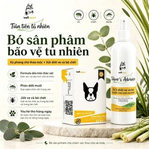 Bộ Chăm Sóc Chó - Xịt Thảo Mộc 250ml + Xà Phòng Tắm - Dưỡng Lông Da
