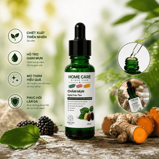 Dung dịch chấm mụn nghệ dâu tằm ngăn ngừa mụn, Da có mụn sưng viêm, mờ vết thâm, Homecare chính hãng