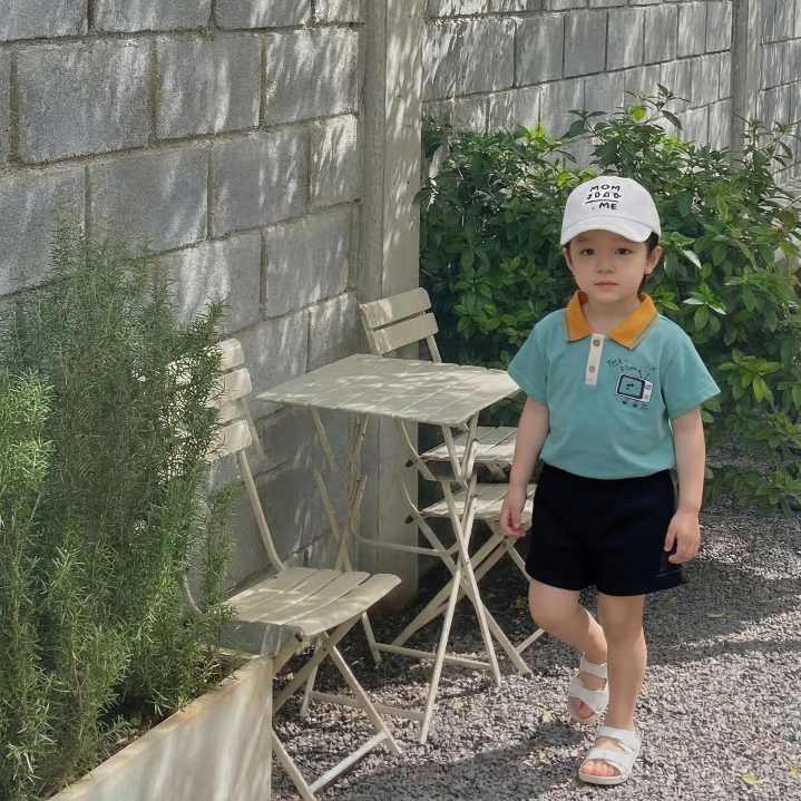 Set bộ polo cộc tay bé trai Miniumbaby in hình kiểu túi ngực dễ thương, chất cotton mềm mại SB2608