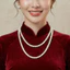 Dây Chuyền Ngọc Trai Nhân Tạo Mang Áo Dài 8li, Vòng Cổ 2 Sợi Đính Ngọc Trai Nhân Tạo Sang Trọng - DAISYN