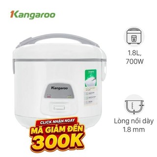 Nồi cơm nắp gài Kangaroo 1.8 lít KGRC18M8 hàng trưng bày mới 99% chính hãng 100% bảo hành 12 tháng