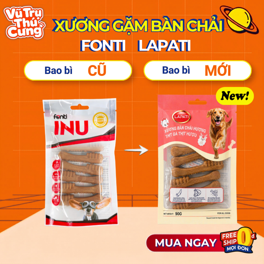 (Combo 4 Gói) Xương Gặm Orgo/ FONTI INU Sạch Răng Cho Chó