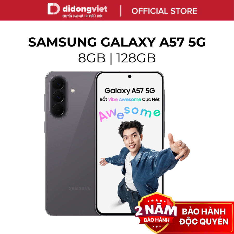 Điện Thoại Samsung Galaxy A57 5G 8GB | 128GB - Exynos 1680, Pin 5000 mAh, NFC - Hàng Chính Hãng