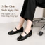 IKUNKA Giày Mary Jane Đế Bệt Chần Ô, Giày Búp Bê Nữ Đi Chơi, Sandal Công Sở Style Hàn Quốc