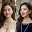 N843 dây chuyền hạt ngọc trai nhân tạo 5 sợi, chuỗi hạt ngọc trai nhân tạo sang trọng