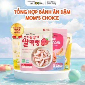 Bánh Ăn Dặm Hữu Cơ Cho Bé Từ 6M Mom’s Choice bánh gạo hữu cơ Hàn Quốc Mềm Tan Dễ Ăn Aladdin Vina