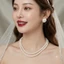 N842 chuỗi hạt ngọc trai vòng cổ cưới 2 sợi hạt 6li dây chuyền ngọc trai nhân tạo xinh xắn cho nữ