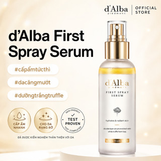 d’Alba First Spray Serum 100ML – Xịt Khoáng Nấm Truffle Trắng, Cấp Ẩm, Căng Bóng Da, Giữ Nền Mịn