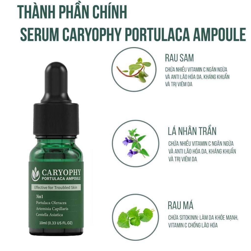 Tinh Chất giảm mụn Caryophy Portulaca Ampoule 30ml mờ thâm se khít lỗ chân lông vanilla cosmetics