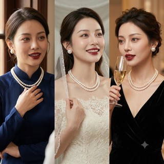 [ DAISYN ] N842 chuỗi hạt ngọc trai vòng cổ cưới 2 sợi hạt 6li dây chuyền ngọc trai nhân tạo xinh xắn cho nữ
