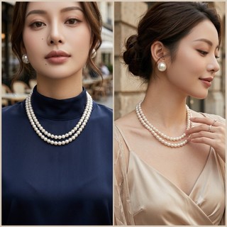 [ DAISYN ] N842 chuỗi hạt ngọc trai vòng cổ cưới 2 sợi hạt 6li dây chuyền ngọc trai nhân tạo xinh xắn cho nữ