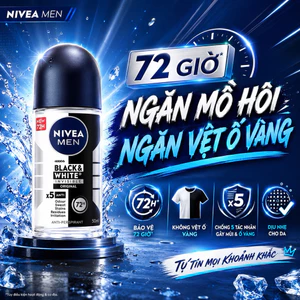 Combo 3 Chai Lăn Khử Mùi Nivea Men Black & White Invisible Original 50ml - Khử Mùi 72H, Giảm Vệt Ố Vàng