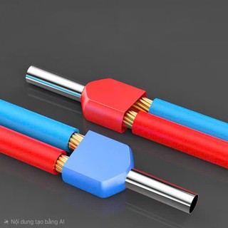 100 cái Cos kim rỗng đôi TE dùng cho dây 0.5 đến 10mm2