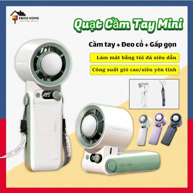 【Giao 24h】Quạt Mini Cầm Tay Tiện Lợi - Làm Mát Siêu Tốc Cho Ngày Nóng, Pin Dùng Liên Tục, Không Tiếng Ồn, Dễ Mang Theo Đ