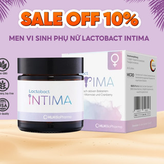 Men vi sinh phụ nữ lactobact intima hỗ trợ giảm tái phát viêm, nấm, ngứa tiết niệu, bàng quang HỘP 30 VIÊN